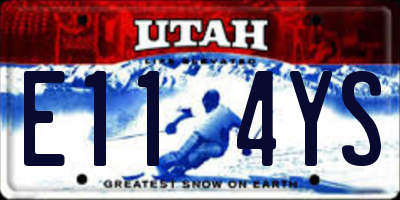 UT license plate E114YS