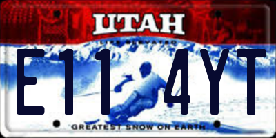 UT license plate E114YT