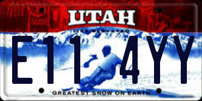 UT license plate E114YY