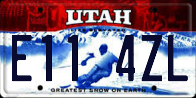 UT license plate E114ZL