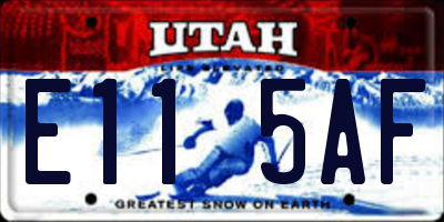 UT license plate E115AF