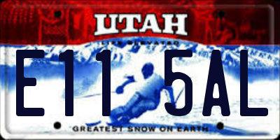 UT license plate E115AL