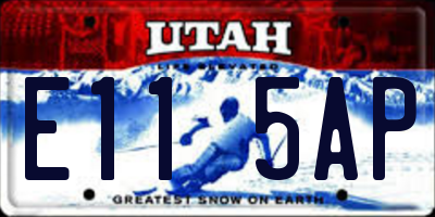 UT license plate E115AP
