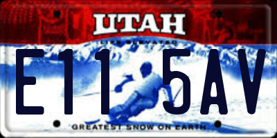 UT license plate E115AV