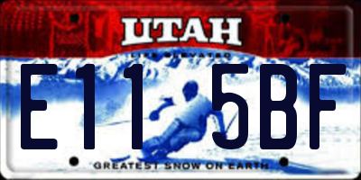UT license plate E115BF