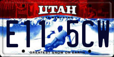 UT license plate E115CW