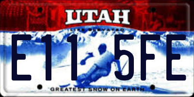 UT license plate E115FE