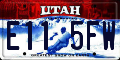 UT license plate E115FW