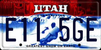 UT license plate E115GE