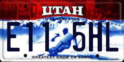 UT license plate E115HL