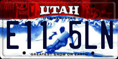 UT license plate E115LN