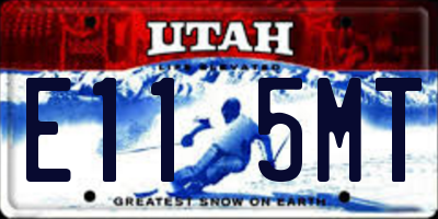 UT license plate E115MT