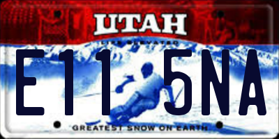 UT license plate E115NA