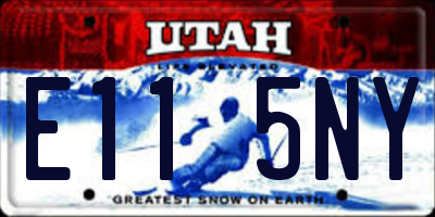 UT license plate E115NY