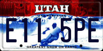 UT license plate E115PE