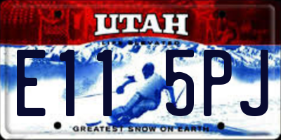 UT license plate E115PJ