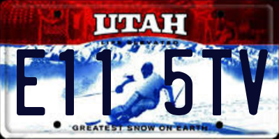 UT license plate E115TV