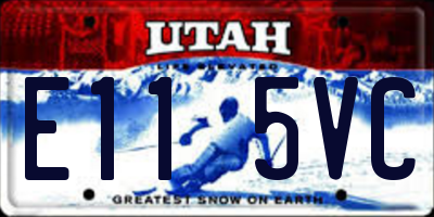 UT license plate E115VC