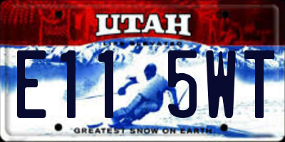 UT license plate E115WT