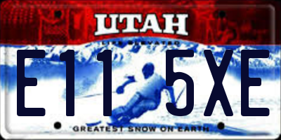 UT license plate E115XE