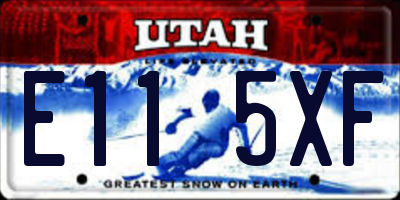UT license plate E115XF