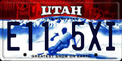 UT license plate E115XI