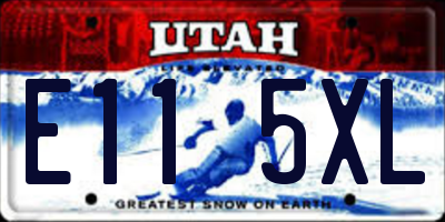 UT license plate E115XL