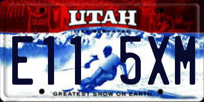 UT license plate E115XM
