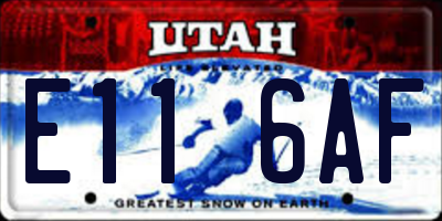 UT license plate E116AF