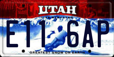 UT license plate E116AP