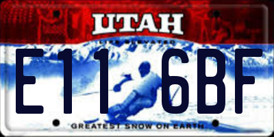 UT license plate E116BF
