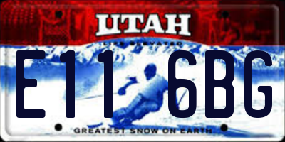 UT license plate E116BG