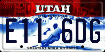 UT license plate E116DG