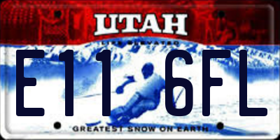 UT license plate E116FL