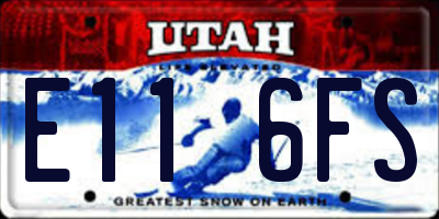 UT license plate E116FS