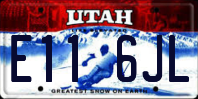 UT license plate E116JL