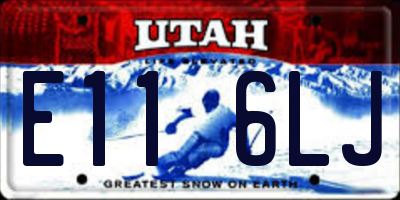 UT license plate E116LJ