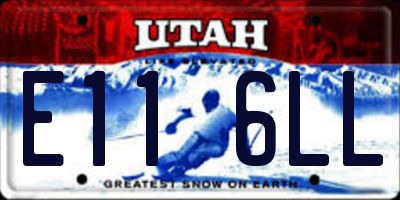 UT license plate E116LL