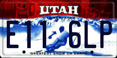UT license plate E116LP