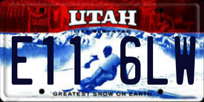 UT license plate E116LW