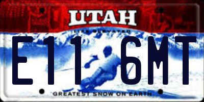 UT license plate E116MT
