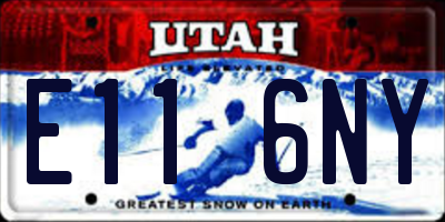 UT license plate E116NY
