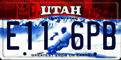 UT license plate E116PB