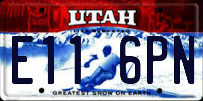 UT license plate E116PN