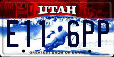 UT license plate E116PP
