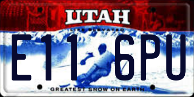 UT license plate E116PU