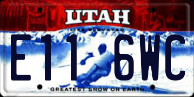 UT license plate E116WC