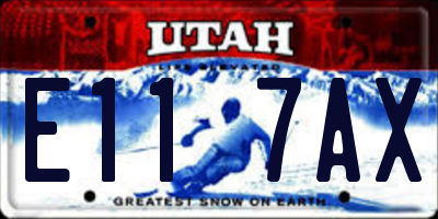 UT license plate E117AX