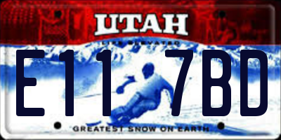 UT license plate E117BD