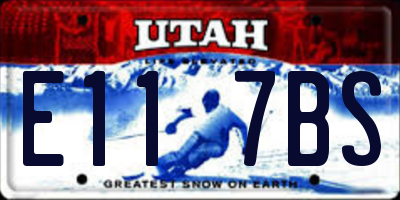 UT license plate E117BS